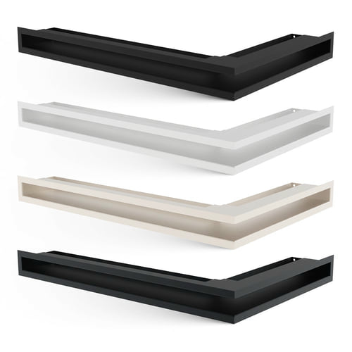 Grila Ventilație LUFT corner right 54,7x76,6x9 black Slim