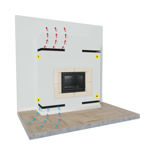 Grila Ventilație LUFT corner right 54,7x76,6x9 black Slim