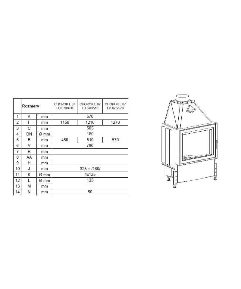 Semineu Premium cu Acumulare Kobok Chopok L 67 LD 670/450