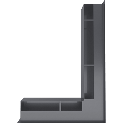 Grila Ventilație LUFT corner right 54,7x76,6x9 graphite Slim