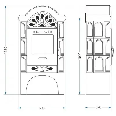 Soba pe lemne Domofire Benedetto, 6 kW, Maro