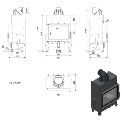 Focar cu randament crescut Flotek 8 kw